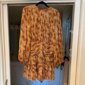 BHLDN Floral Backless Dress - Orange and Cream